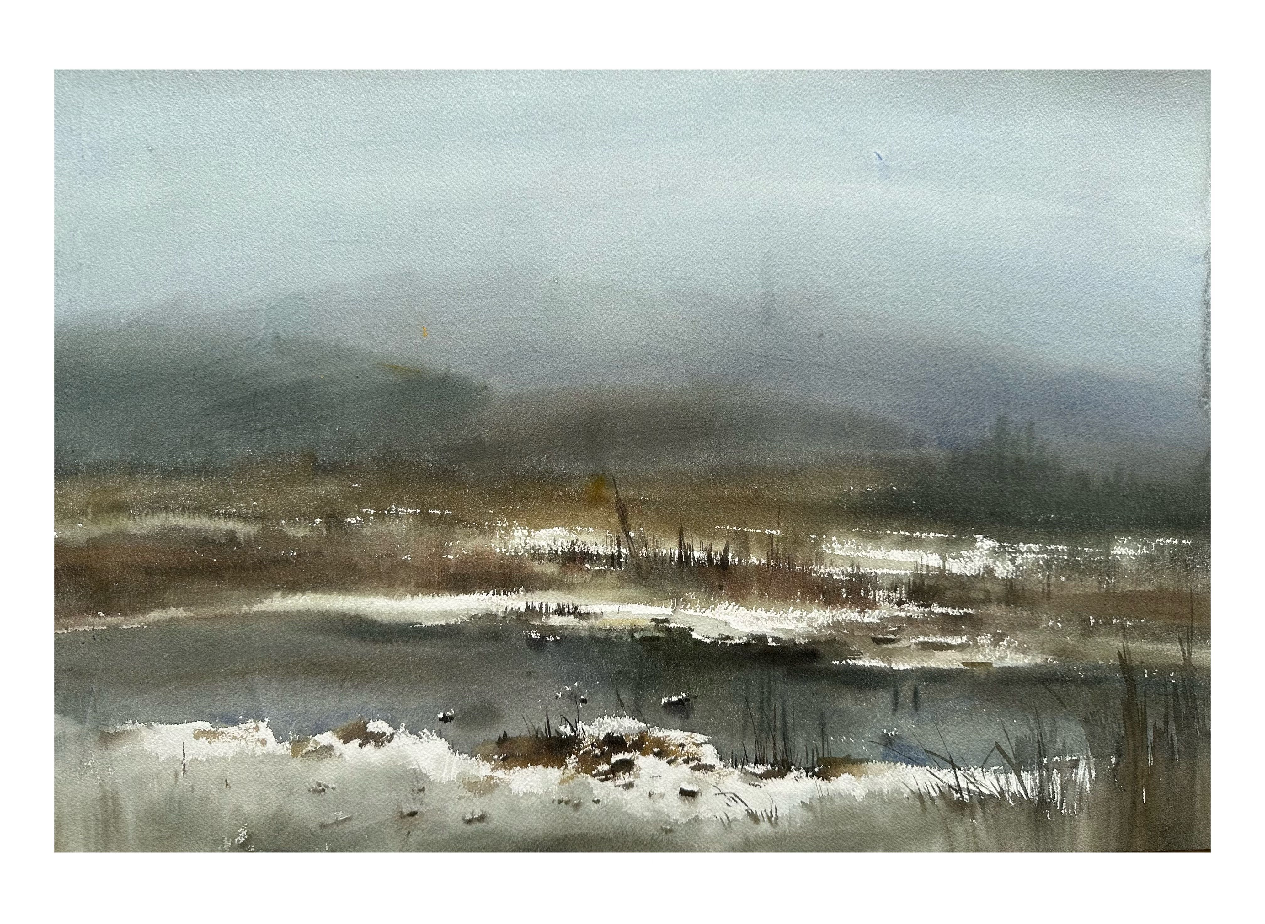 《《初雪河畔》》，李红作品