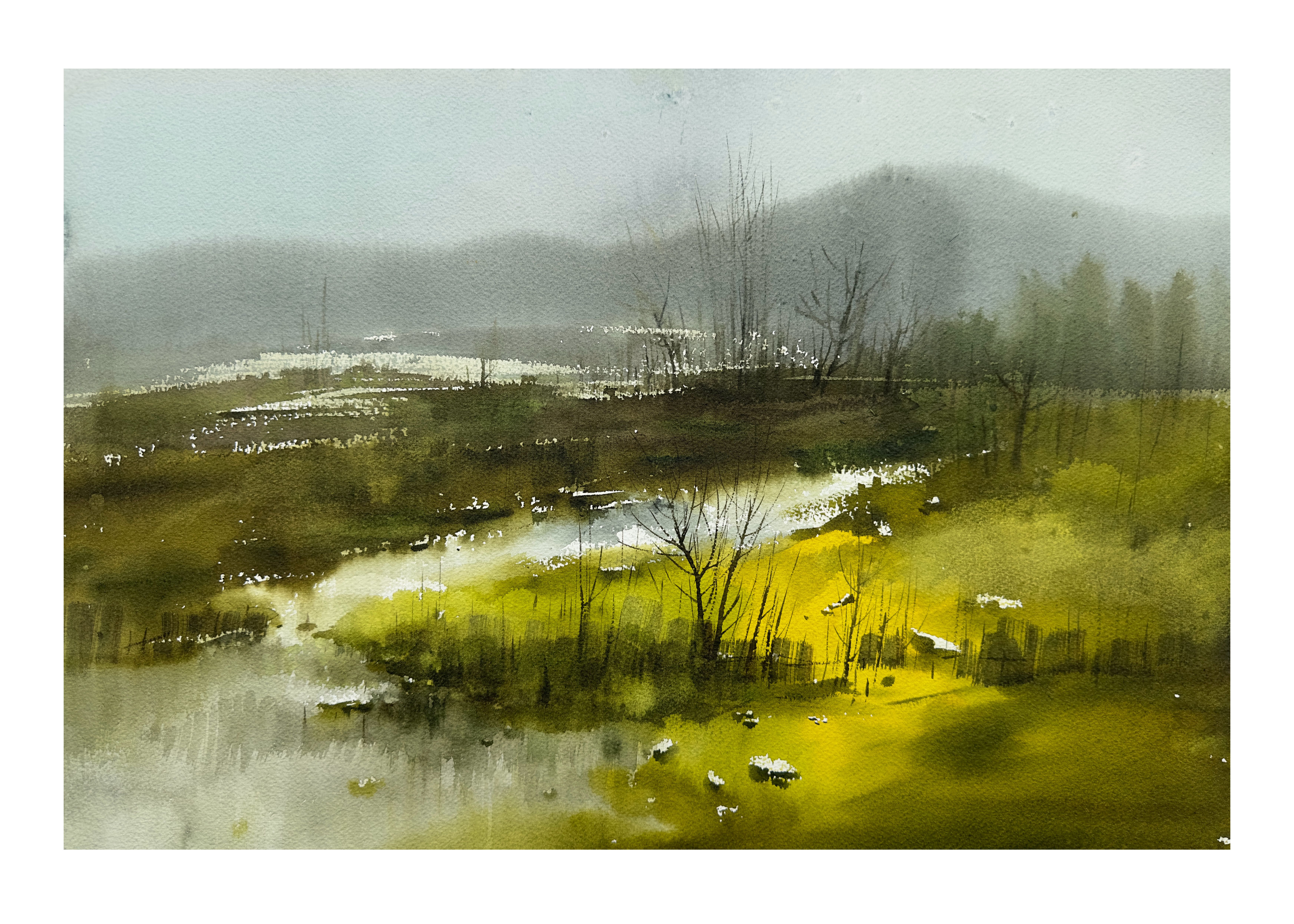《《山间流溪》》，李红作品