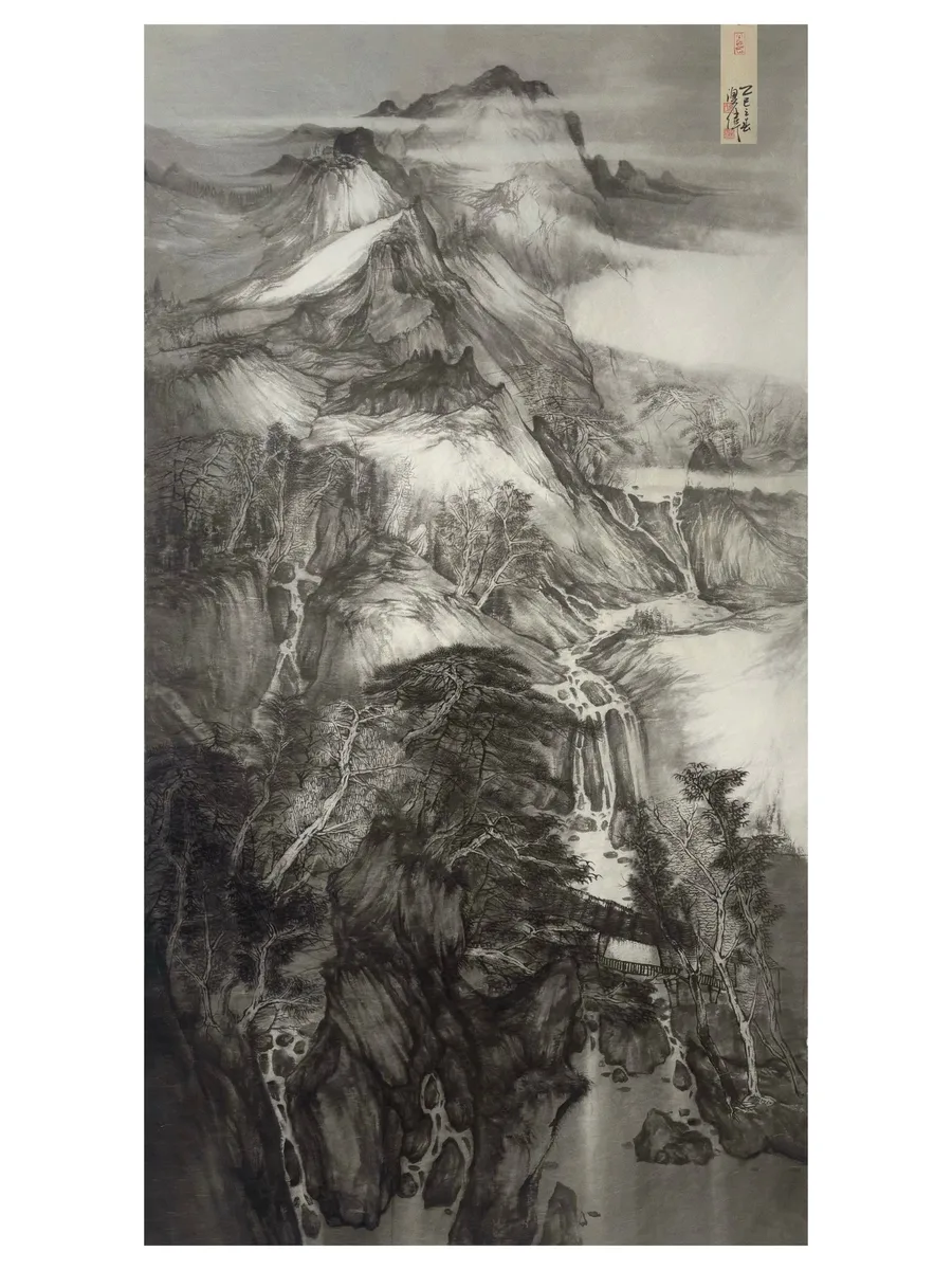 《云壑奔泉（虚籁）》，常澳伟作品