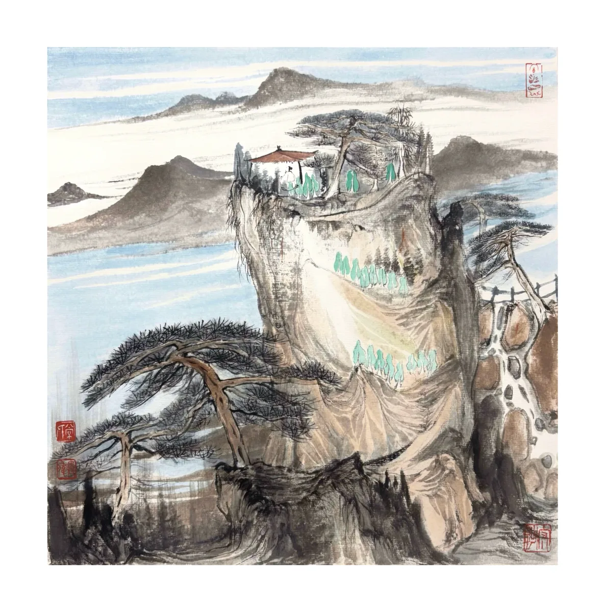 《坐看云起时（听松）》，常澳伟作品